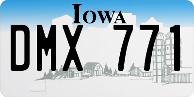 IA license plate DMX771