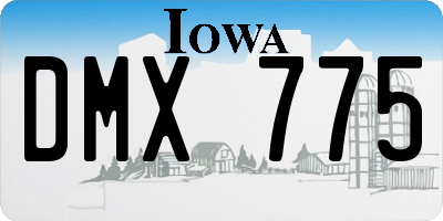 IA license plate DMX775