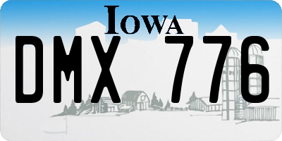 IA license plate DMX776