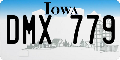 IA license plate DMX779