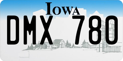 IA license plate DMX780