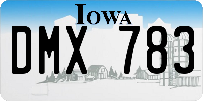 IA license plate DMX783
