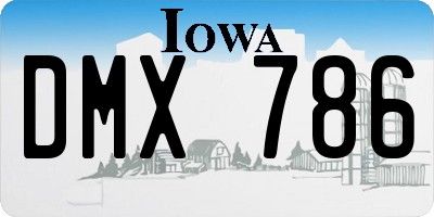 IA license plate DMX786