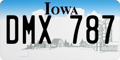 IA license plate DMX787