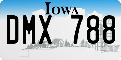 IA license plate DMX788