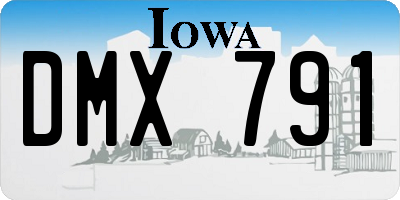 IA license plate DMX791
