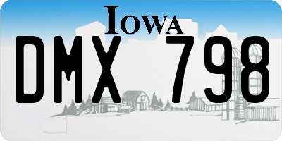 IA license plate DMX798