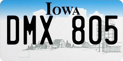 IA license plate DMX805