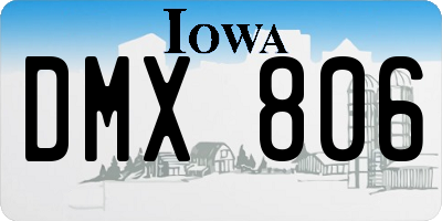 IA license plate DMX806
