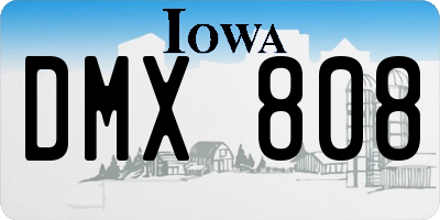 IA license plate DMX808