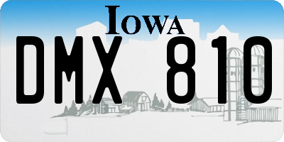 IA license plate DMX810