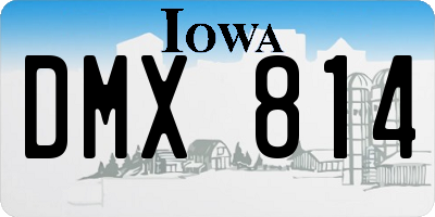 IA license plate DMX814