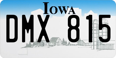 IA license plate DMX815