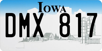 IA license plate DMX817