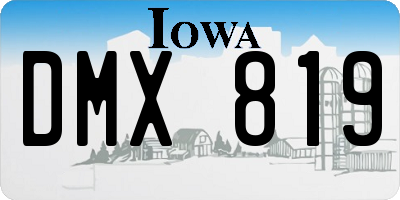IA license plate DMX819