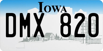 IA license plate DMX820