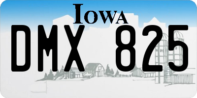 IA license plate DMX825