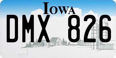 IA license plate DMX826