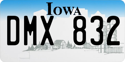 IA license plate DMX832