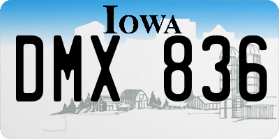 IA license plate DMX836