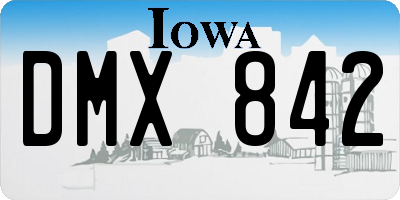 IA license plate DMX842