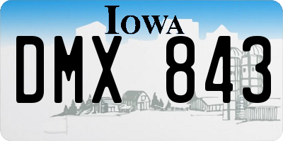 IA license plate DMX843