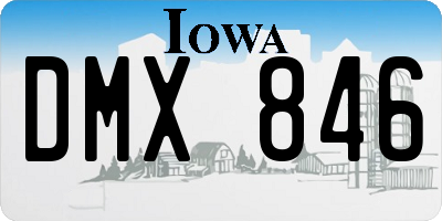 IA license plate DMX846