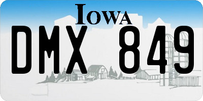 IA license plate DMX849