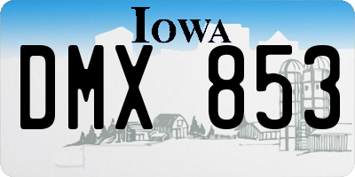 IA license plate DMX853