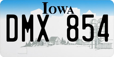 IA license plate DMX854