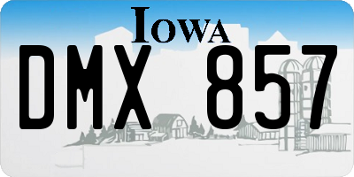 IA license plate DMX857