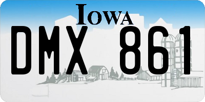 IA license plate DMX861