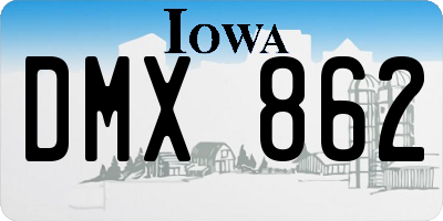IA license plate DMX862
