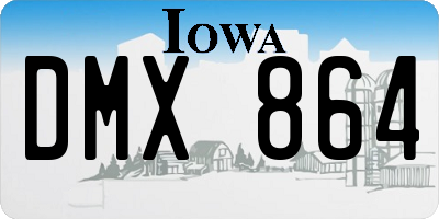 IA license plate DMX864