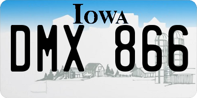 IA license plate DMX866