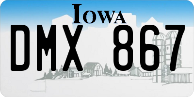 IA license plate DMX867