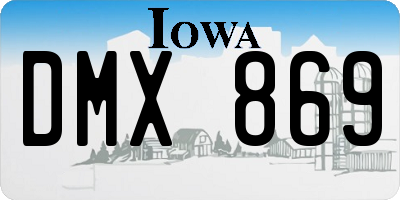 IA license plate DMX869