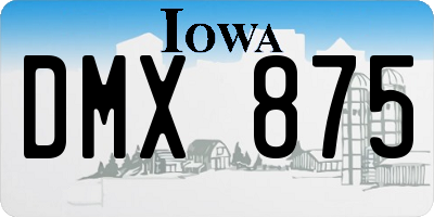 IA license plate DMX875
