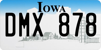 IA license plate DMX878