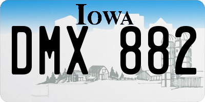 IA license plate DMX882