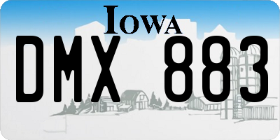 IA license plate DMX883