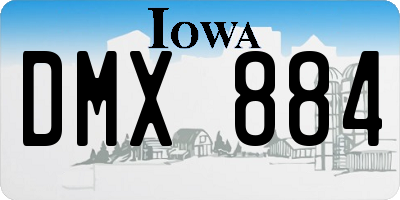 IA license plate DMX884