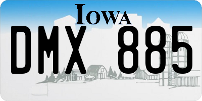 IA license plate DMX885