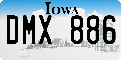 IA license plate DMX886