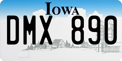 IA license plate DMX890