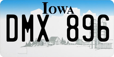 IA license plate DMX896
