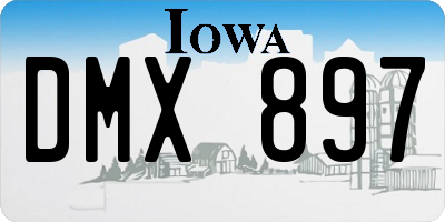 IA license plate DMX897
