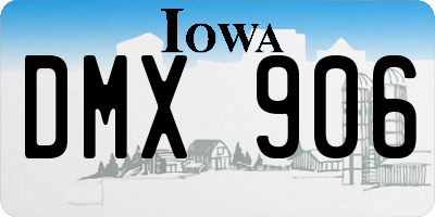 IA license plate DMX906