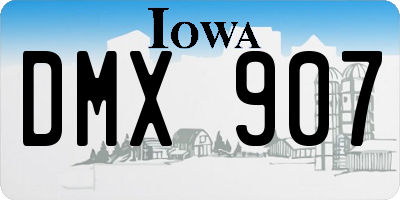IA license plate DMX907