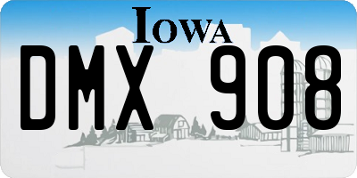 IA license plate DMX908